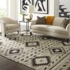 Navajo Rug Design - Natural Grey Black and Ivory area rug 2