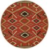 Navajo Rug Design - Red Field with Sage Ivory and Black Accents area rug 3