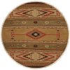 Nomadic Tribal Design - Sage and Wheat with Red and Brown Accents area rug 3