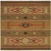 Nomadic Tribal Design - Sage and Wheat with Red and Brown Accents area rug 2