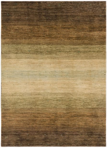 Gabbeh Design – Vegetable Dyed in Light Brown and Green