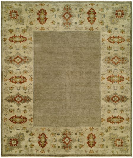 Light Grey and Tan with Rust Accents area rug