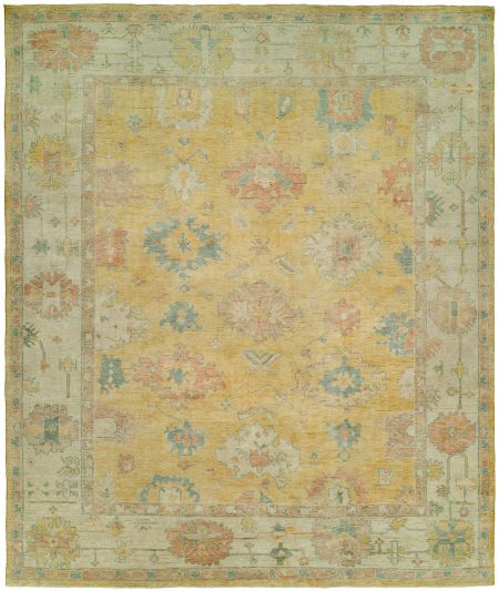 Light Gold Field with Ivory Border area rug