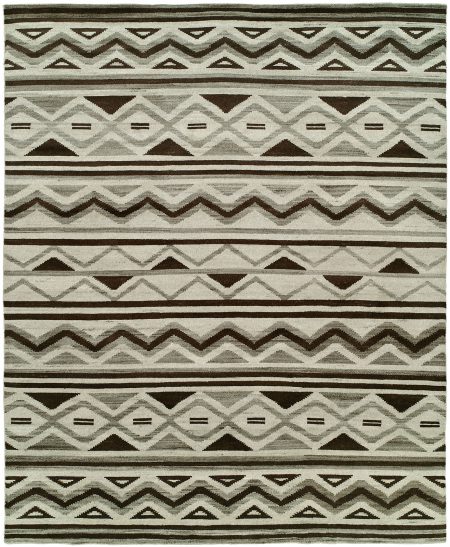 Southwestern Tribal Design - Natural Grey Black and Ivory area rug