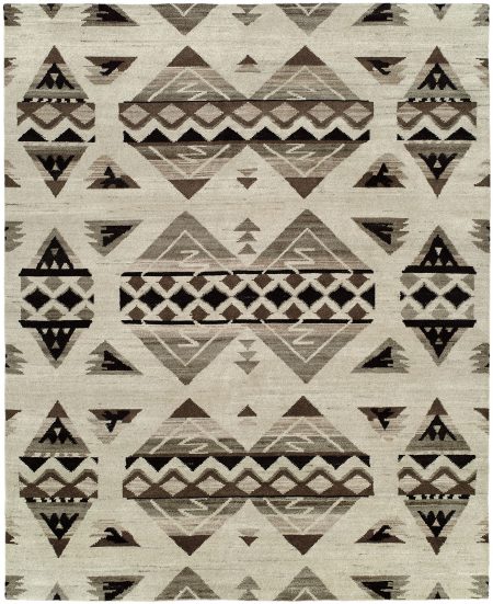 Navajo Blanket Design. Natural Grey Black and Ivory