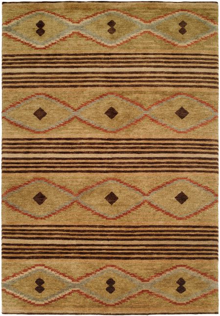 Navajo Rug Design - Sage Wheat with Multi Colored Accents area rug