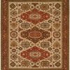 Red Rust Border with Ivory Field area rug