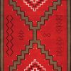 Navajo Rug Design. Red and Brown with Black and Ivory Accents area rug