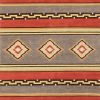 Navajo Rug Design - Red and Grey with Multi Colored Accents